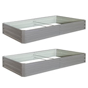 8 x 4 x 1 ft (2 pack) Metal Garden Bed,Outdoor Planter Box Metal Patio Kit Planting Bed for Vegetables Flowers Herb,Grey