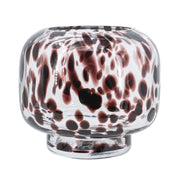 D6.3x5.7' Clear Glass Accent Vase with Artistic Amber Spots