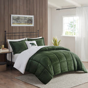 Full/Queen Plush to Sherpa Down Alternative Comforter Set