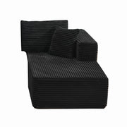 Modular Sectional Couches for Living Room: Right Facing Chaise Longue (Black)