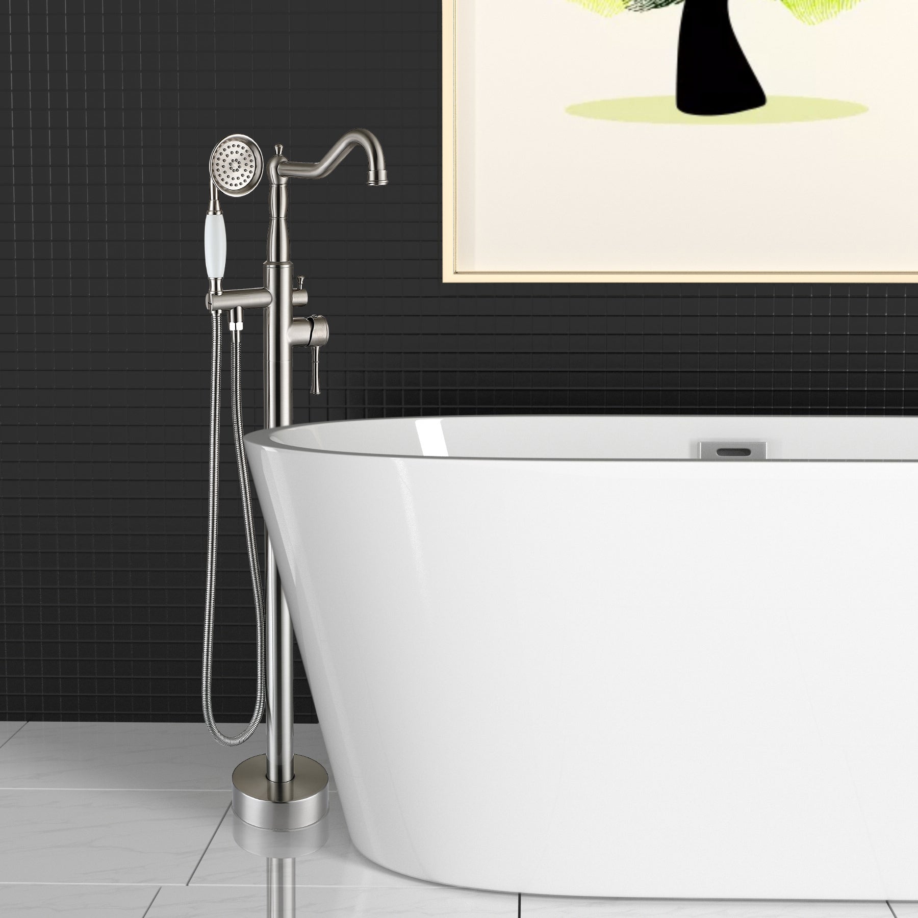Freestanding Bathtub Faucet with Hand Shower