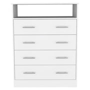 Four Drawer Dresser Wuju, Bedroom, White