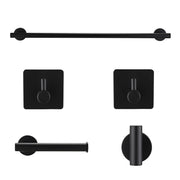 Matte Black Bathroom Hardware Set SUS304 Stainless Steel with Towel Bar, Paper Holder, and Hooks