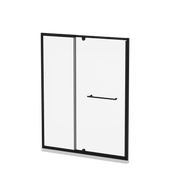 Modern Pivot Shower Door with Clear Tempered Glass and Stainless Steel Handle in Matt Black, 60in W x 72in H