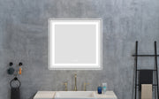 30' x 28' LED Bathroom Mirror with Front and Backlight, Wall Mounted Vanity Mirror with Aluminum Frame, Anti-Fog, Memory, 3 Colors, Stepless Dimmable