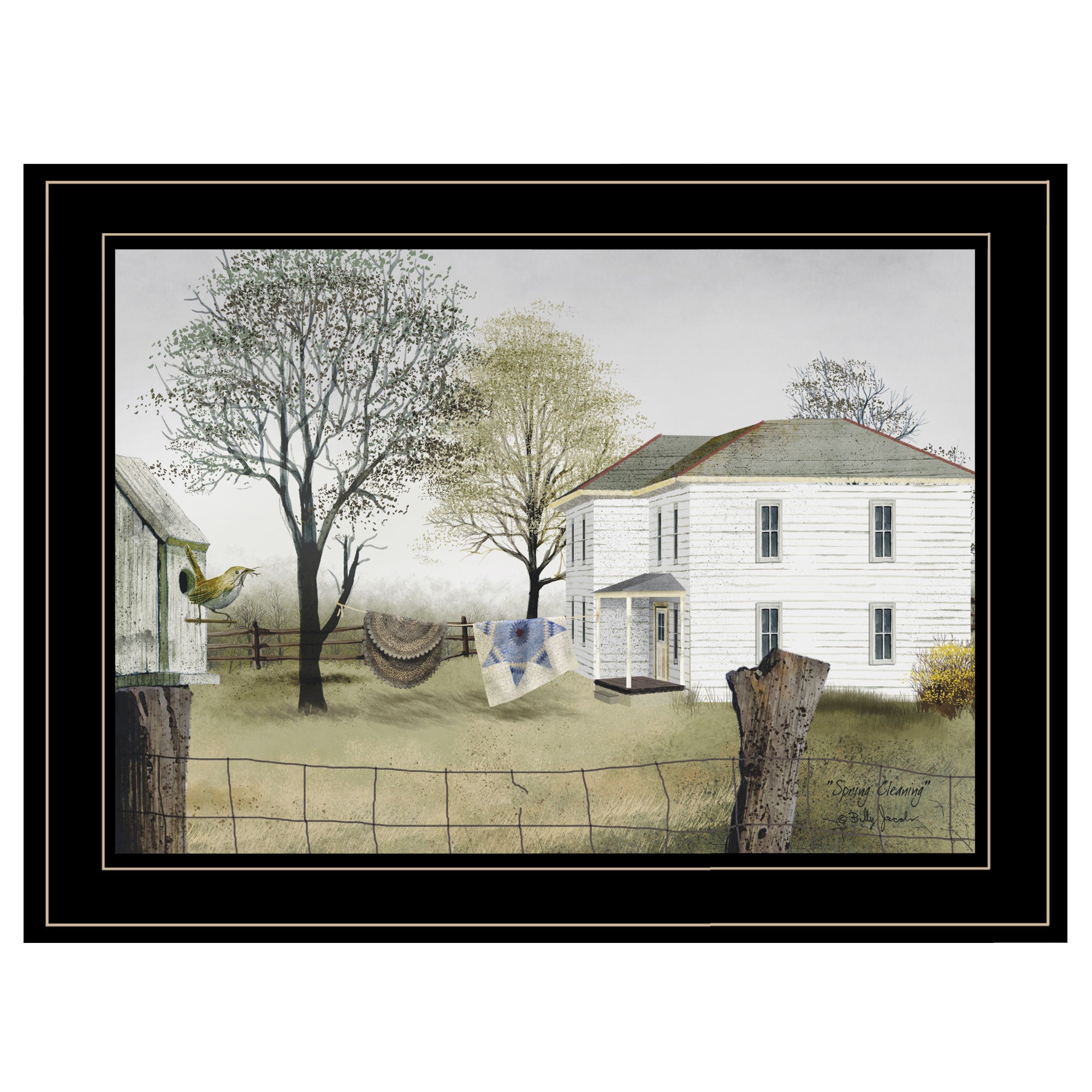 'Spring Cleaning' by Billy Jacobs, Ready to Hang Framed Print, Black Frame