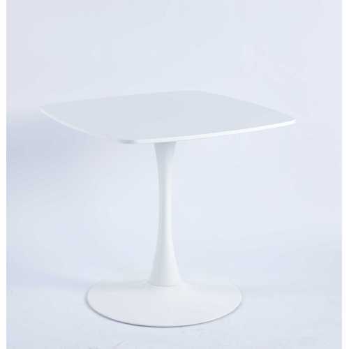 31.5 Inch White Square Dining Table for 2-4 Person, Mid-Century Modern Tulip Table with Sturdy Metal Pedestal Base, 0.71' Thickened MDF Tabletop for Small Space, Apartment, Kitchen, Bistro & Office