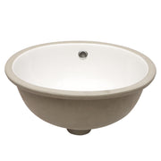 Modern White Ceramic Oval Undermount Bathroom Sink with Overflow Feature, 16.5 x 13.4 inches