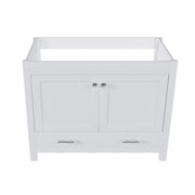 Elegant 42'' Bathroom Vanity Base with Doors and Drawer, Solid Frame & MDF, White Finish