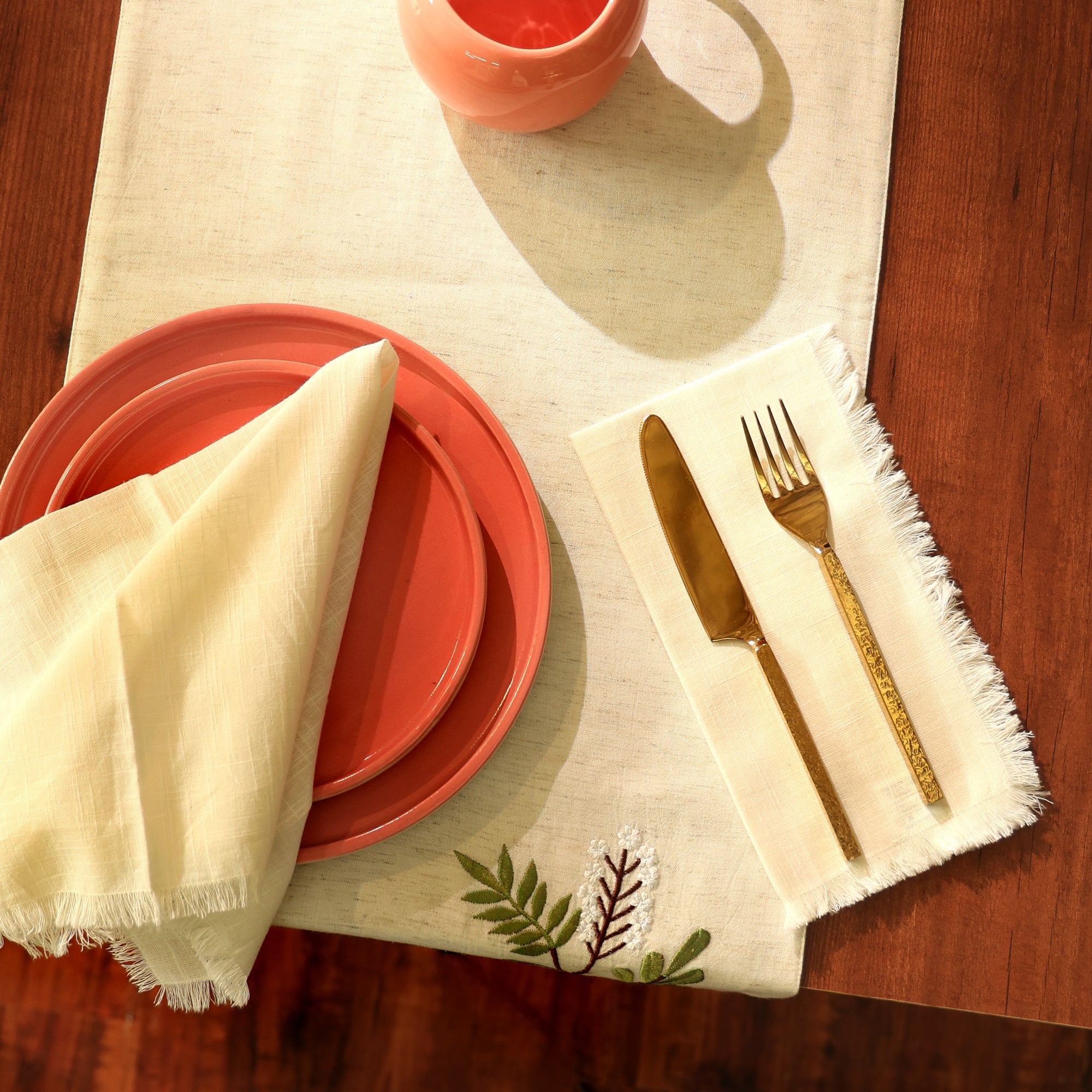 Premium Cotton Napkins Set of 4-20x20 Inch, Classic Hemstitch Dinner Napkins