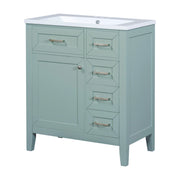 30' Bathroom Vanity with Sink Combo, Bathroom Cabinet with Drawers, Solid Frame and MDF Board
