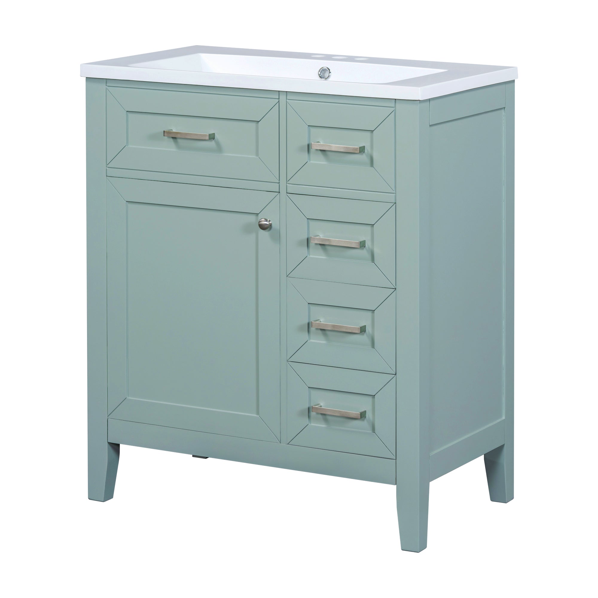 30' Bathroom Vanity with Sink Combo, Bathroom Cabinet with Drawers, Solid Frame and MDF Board