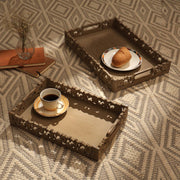 Handmade Mango Wood Décor & Serving Tray in Brown color-18X12X2.5'