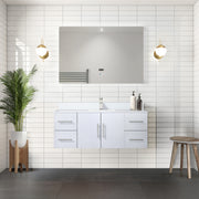 Glossy White Bath Vanity 48 in. W x 22 in. D, with Cultured Marble Top