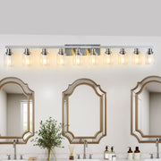 10 Light Bathroom Light Fixtures, Bathroom Vanity Light with Clear Glass, Brushed Nickel Bathroom Lighting Fixtures over Mirror, Large Vanity Lights for Bathroom, Vanity Lights for Mirror, Wall Sconce