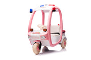 12V electric three wheeled children's box car, police car, 2-seater remote control riding toy, with lights, music, Bluetooth, walkie talkie, children's electric car