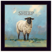 'Sherlock the Sheep' by Bonnie Mohr, Ready to Hang Framed Print, Black Frame
