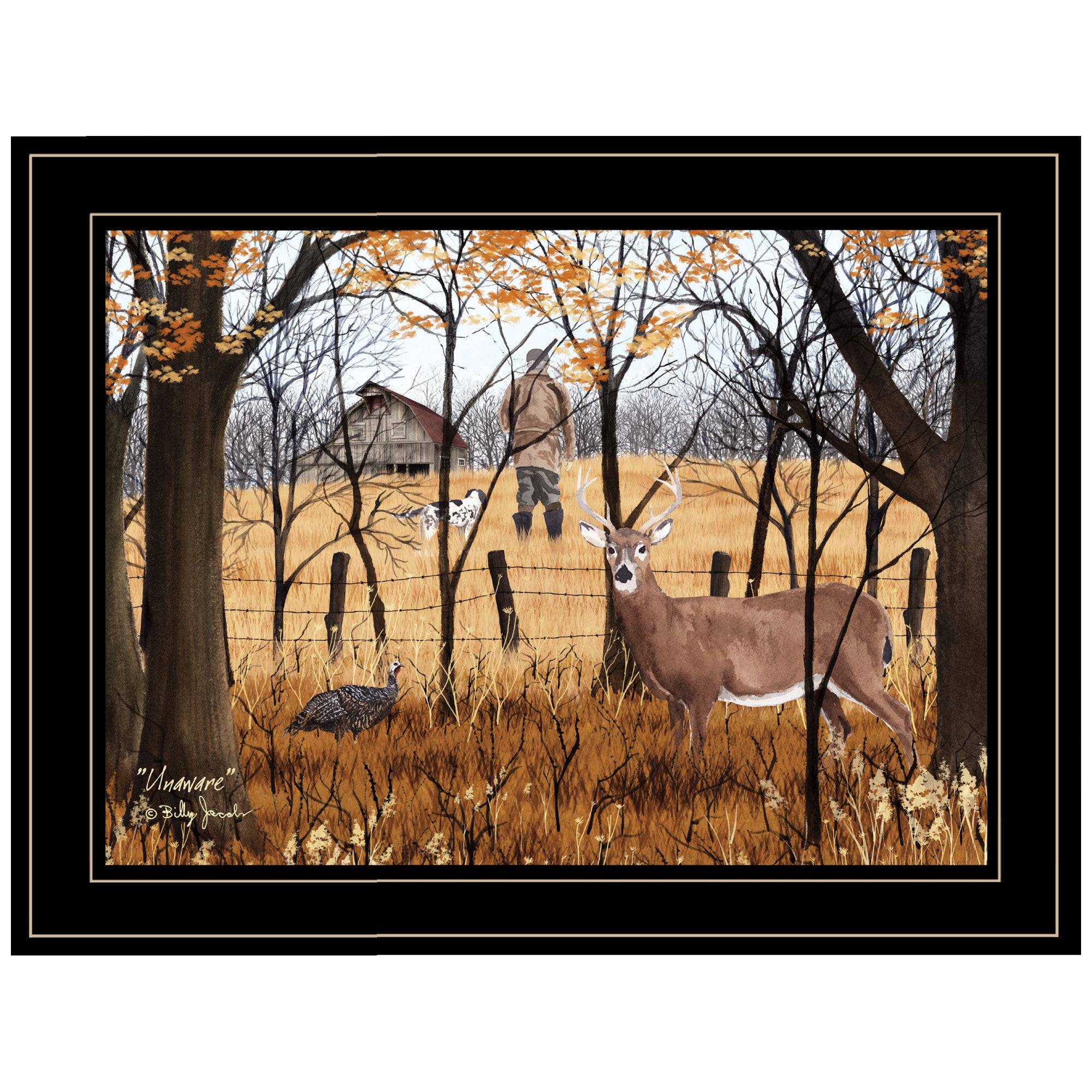 'Unaware' By Billy Jacobs, Ready to Hang Framed Print, Black Frame