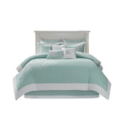Oversized Cotton Jacquard Comforter Set Aqua Twin