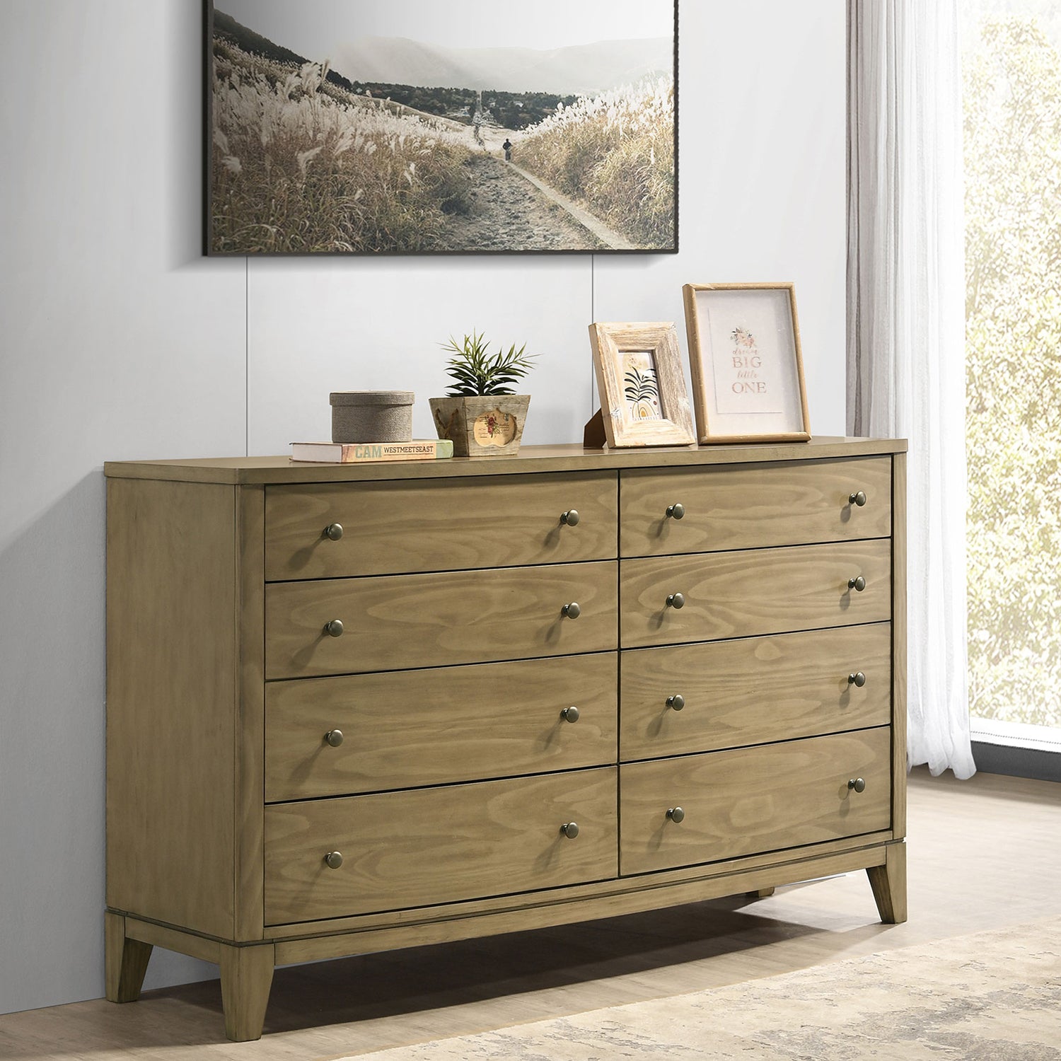 Menlo Natural Pine 8-drawer Dresser Cabinet