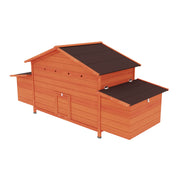 Large Wooden Chicken Coop Outdoor Hen House Poultry Cage for Outdoor with 2 Sides Nesting Boxes,2 Free-range Doors Leakproof Tray