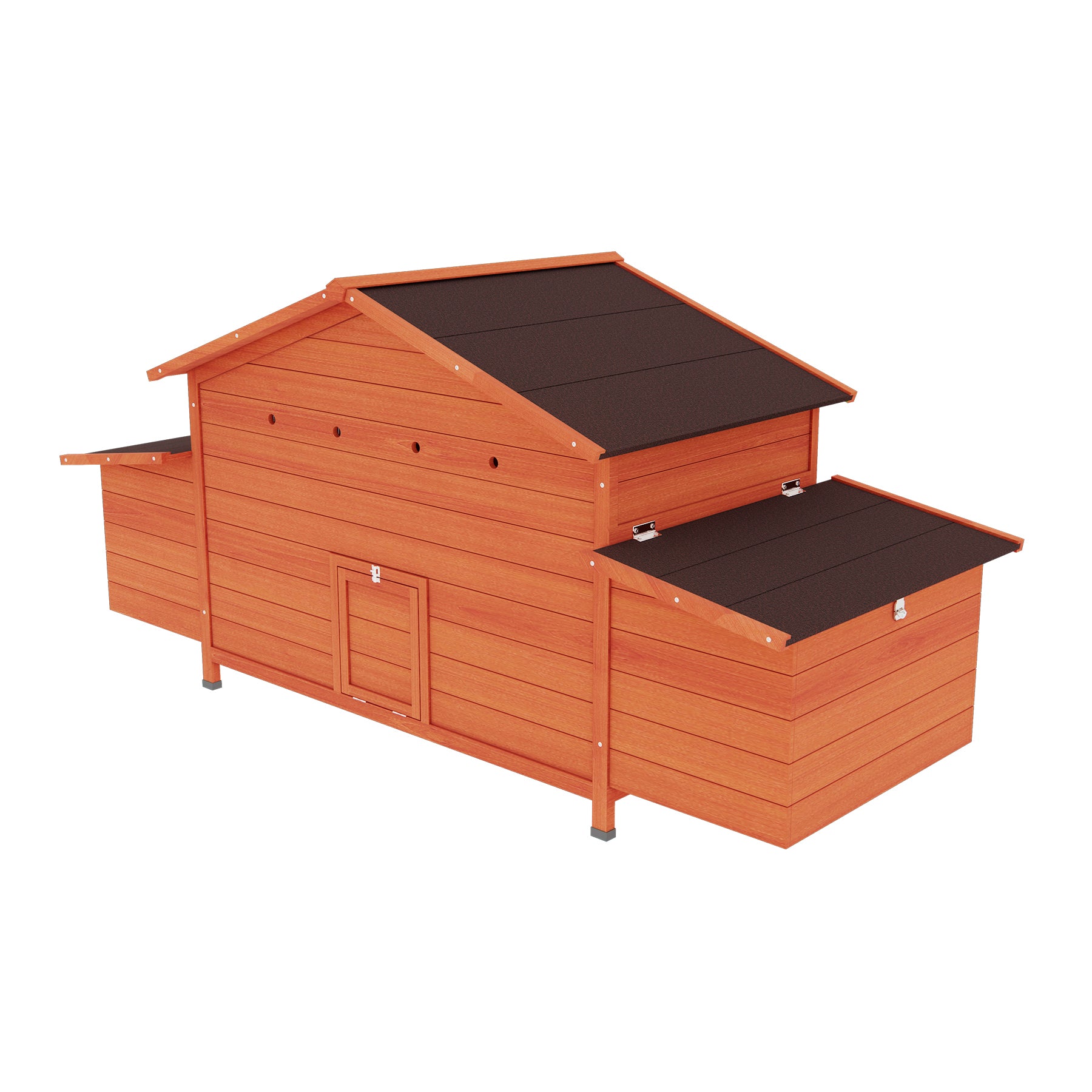 Large Wooden Chicken Coop Outdoor Hen House Poultry Cage for Outdoor with 2 Sides Nesting Boxes,2 Free-range Doors Leakproof Tray