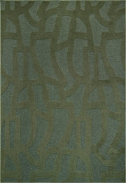 Teagan Green Polyester High-Low Area Rug