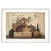 'Count your Blessing' By Susie Boyer, Ready to Hang Framed Print, White Frame