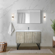 Rustic Acacia Bath Vanity 48 in. W x 20 in. D, Cultured Marble Top and Chrome Faucet Set