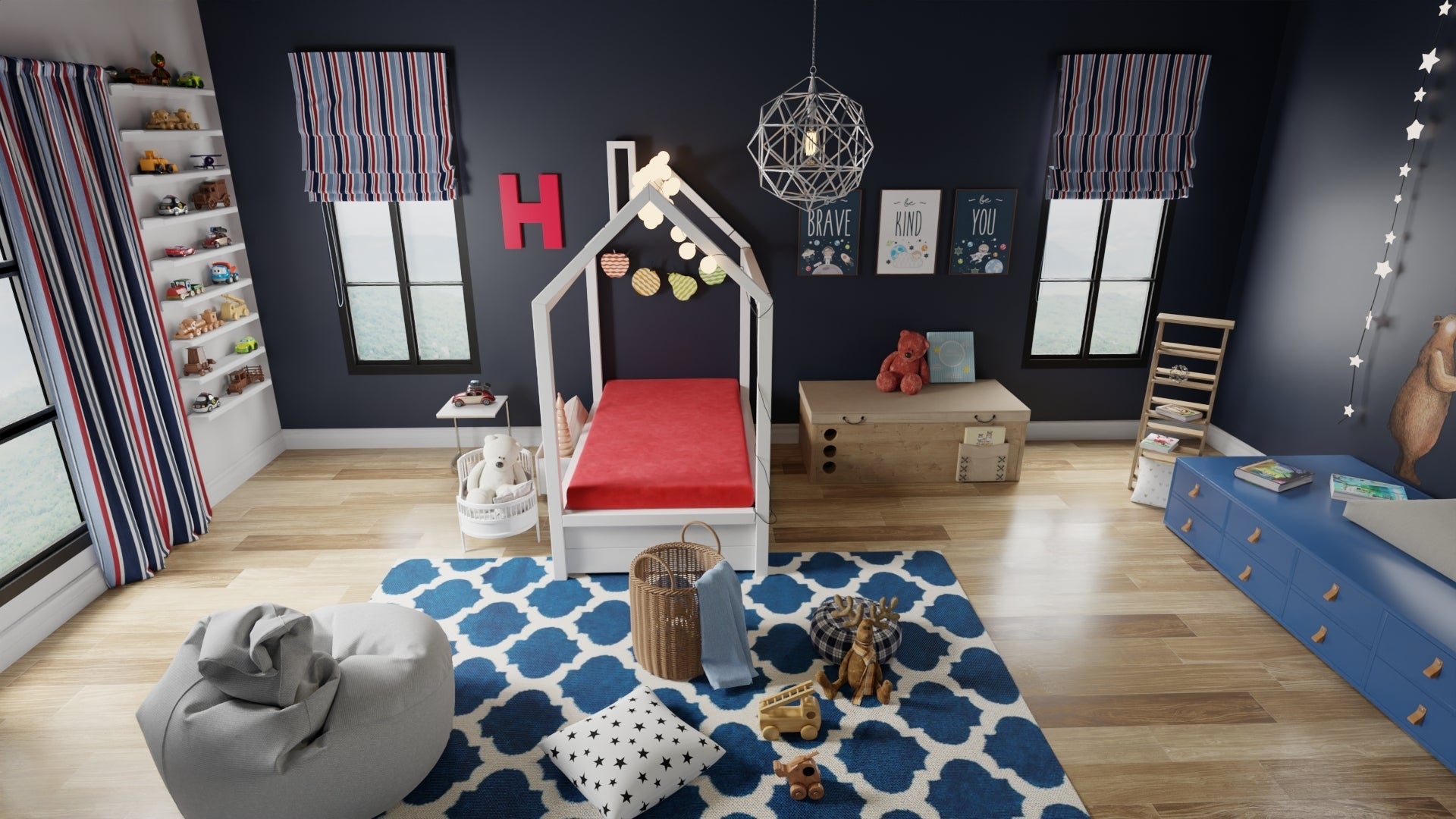 Kids Pedic 5' Classic Red Twin Mattress