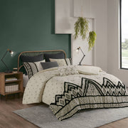 3 Piece Cotton and Flax Linen Blend Comforter Set Natural Full/Queen