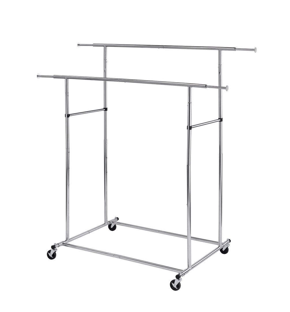 65' Dual Bar adjustable Industrial Garment Rack