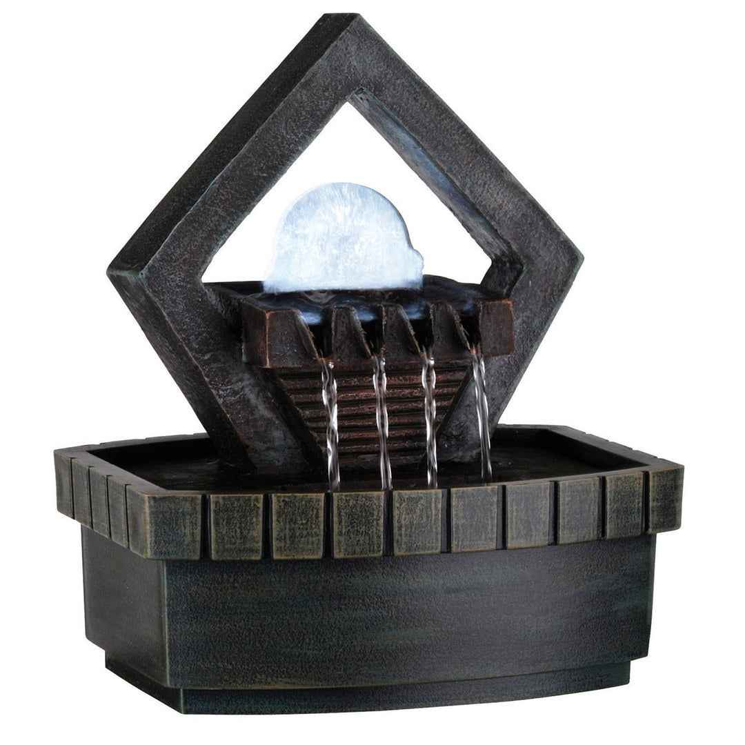 9.5' Tall Indoor Meditation Fountain with LED Light, Well Design