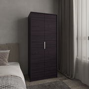 Wenden Armoire Double Doors, Hanging Rod And Interior Shelves, Freestanding Modern Wardrobe, Black