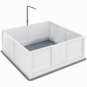 PawHut Whelping Box for Dogs with Retractable Light Stand, Birth Dog Whelping Box for Puppies with Pig Rail, Pee PadAdjustable Height Door for Small, Medium & Large Breed Dogs, 49' x 48'