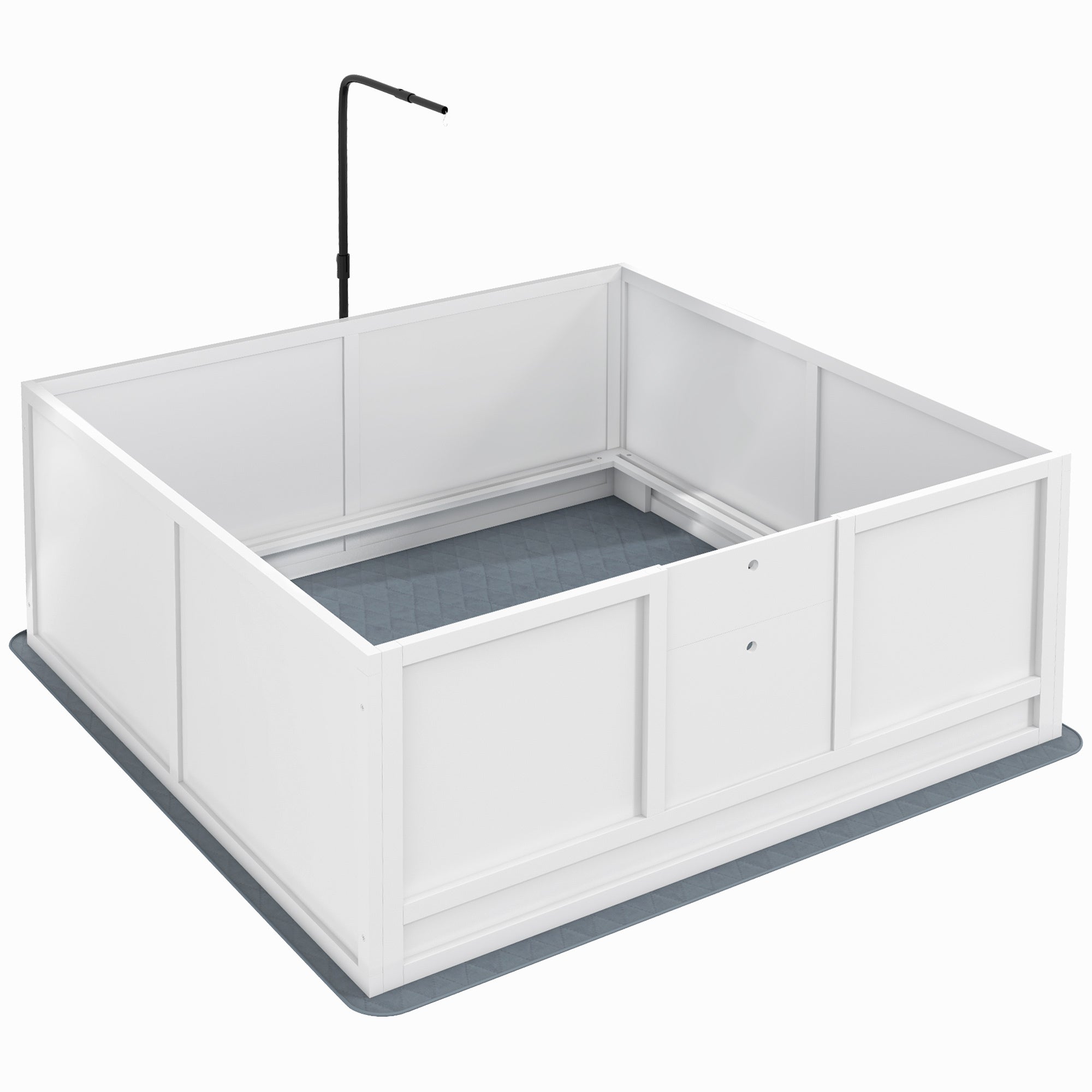 PawHut Whelping Box for Dogs with Retractable Light Stand, Birth Dog Whelping Box for Puppies with Pig Rail, Pee PadAdjustable Height Door for Small, Medium & Large Breed Dogs, 49' x 48'