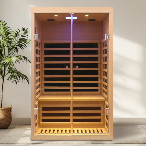 Two person hemlock sauna far-infrared sauna room