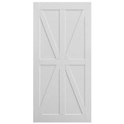 CRAZY ELF 32' x 80' Star Style Real Primed Door Slab, DIY Panel Door, Modern Interior Barn Door, Moisture-proof, Anti-deformation, Pre-Drilled Ready to Assemble, Suitable for Pre-hung and Barn Door