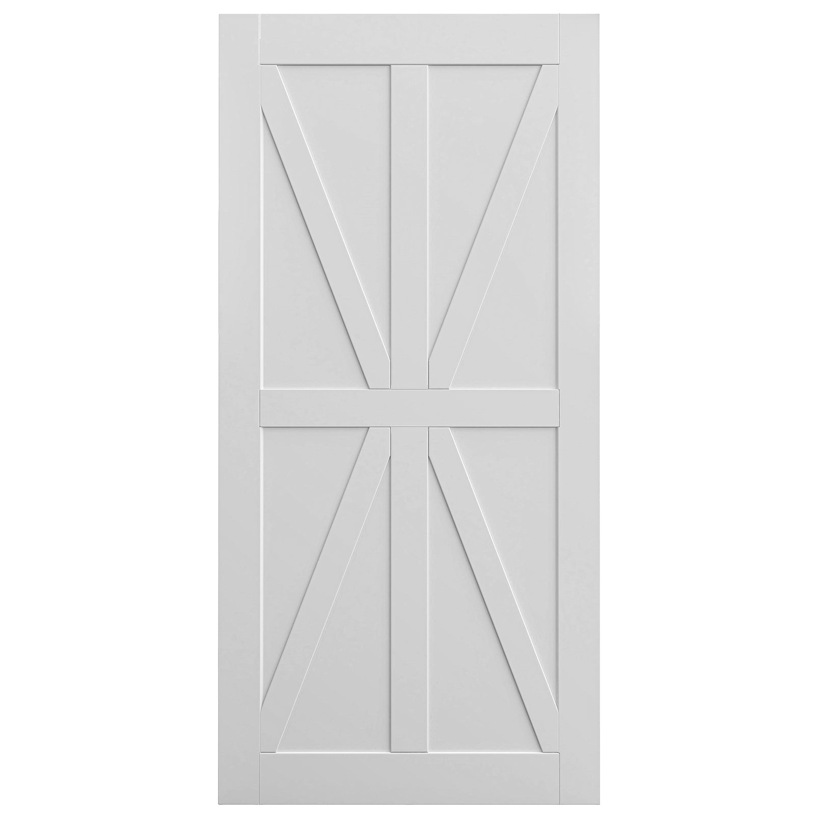 CRAZY ELF 36' x 80' Star Style Real Primed Door Slab, DIY Panel Door, Modern Interior Barn Door, Moisture-proof, Anti-deformation, Pre-Drilled Ready to Assemble, Suitable for Pre-hung and Barn Door