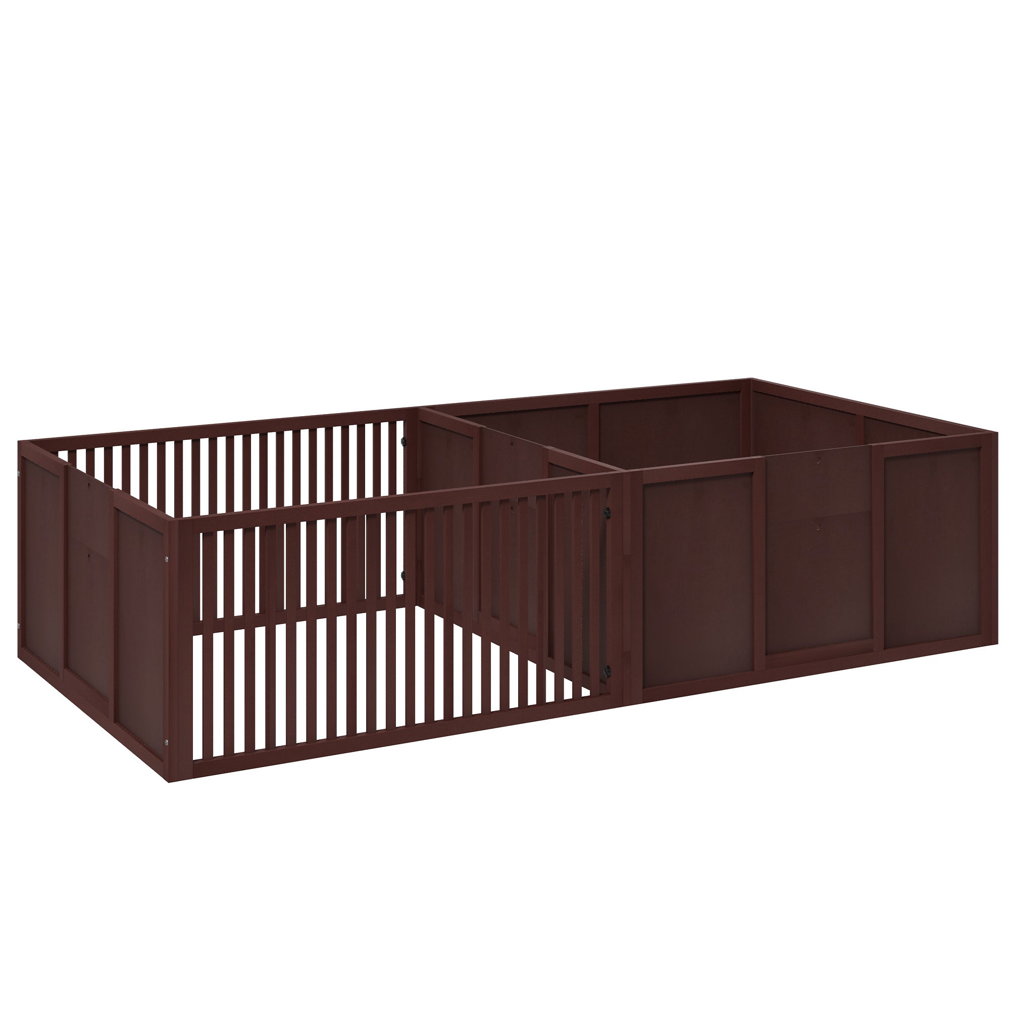 PawHut Whelping Box for Dogs Built for Mother's Comfort, Dog Whelping Pen with Removable Doors, Puppy Playpen for Indoors, Newborn Puppy Supplies & Essentials, 81' x 39' x 20', Coffee
