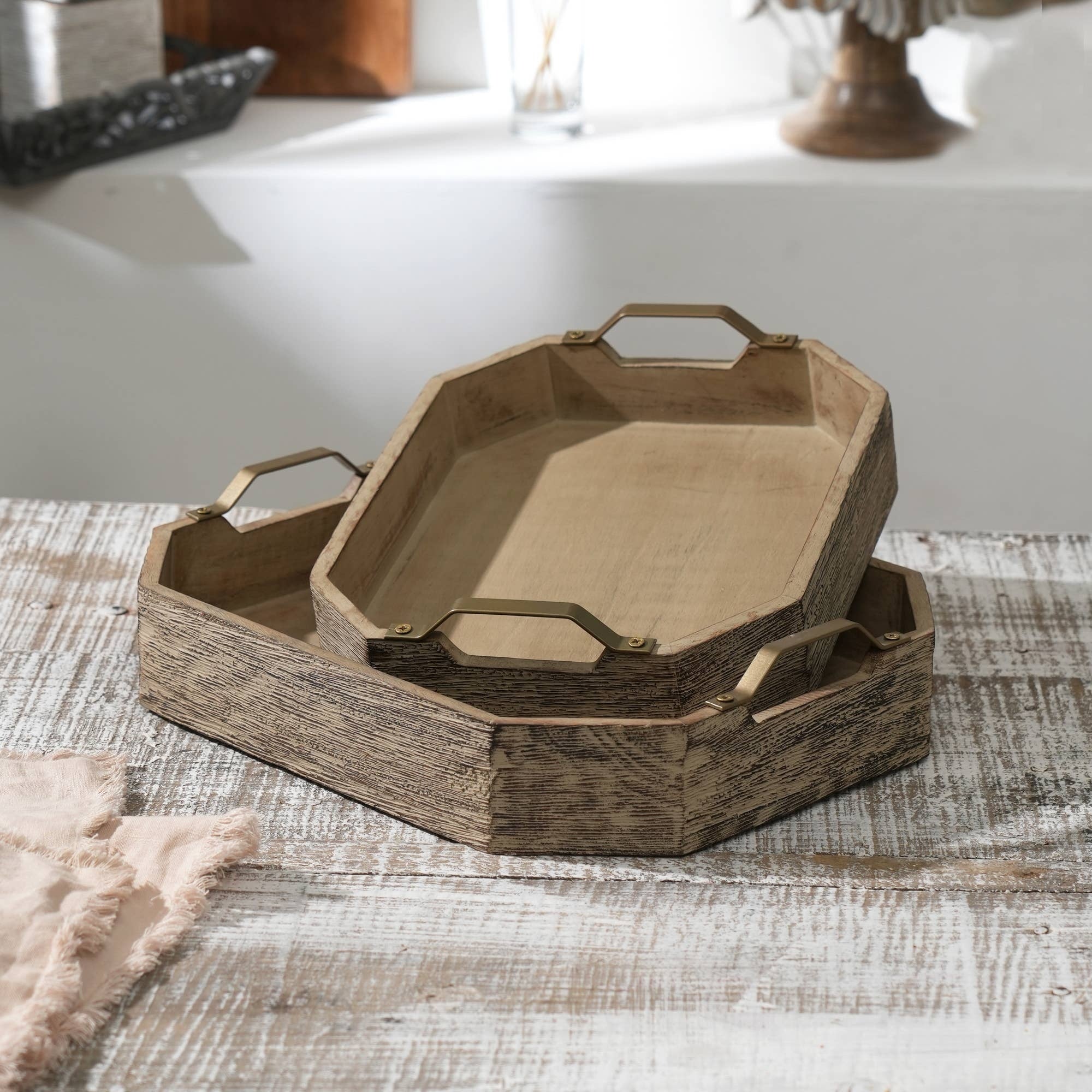 Chata Handmade Octagonal Mango Wood Decor & Serving Tray