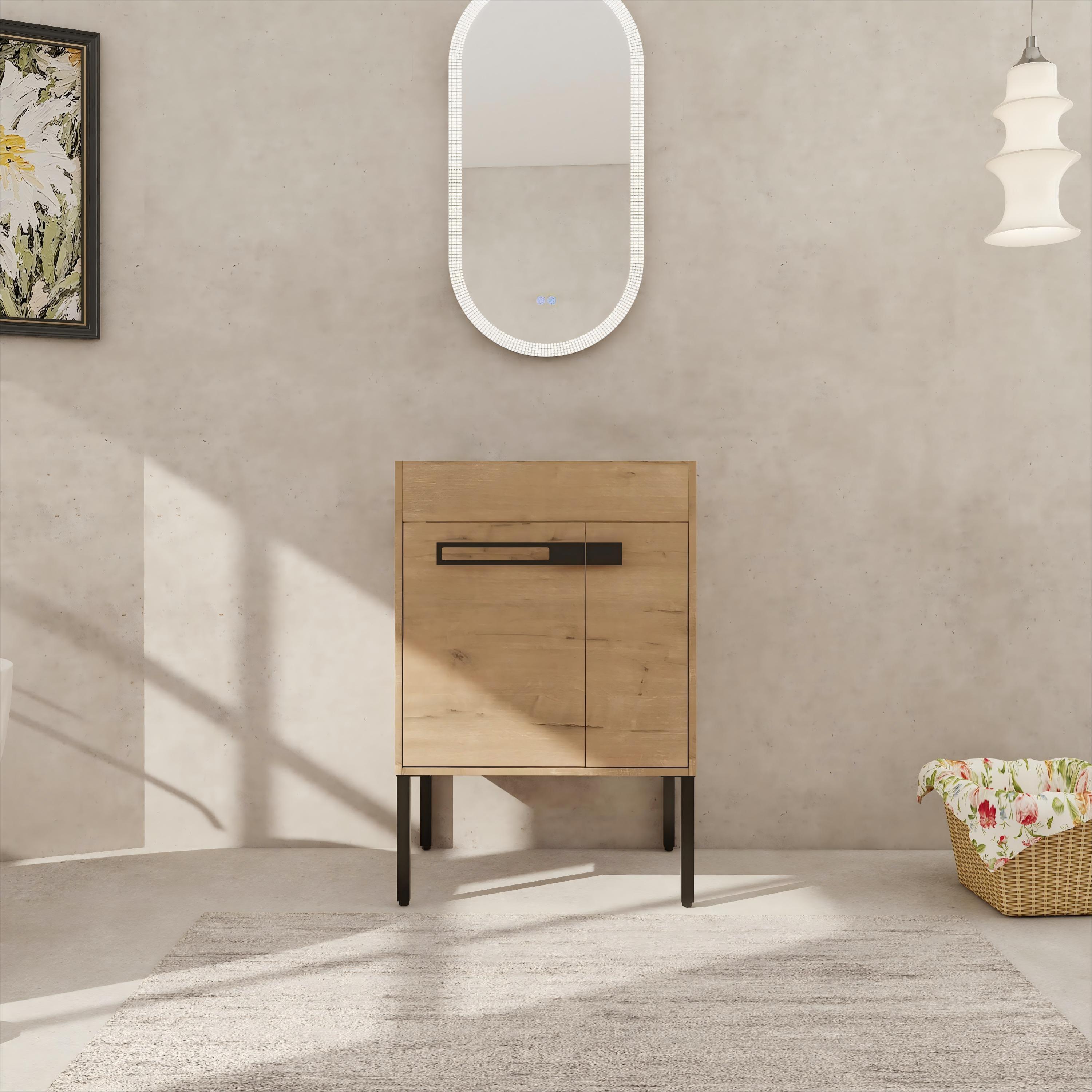 24 Inch Freestanding Bathroom Vanity or Floating is Optional Conversion.24*18-00324IMO-1(KD-Packing) - Only Includes Vanity, Excluding Sink