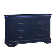 Charlston Transitional Style Blue Dresser with LED Lighting and Solid Wood Construction