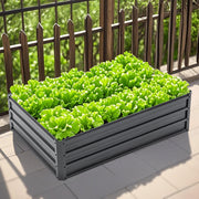4x3x1ft Metal Raised Garden Bed,Deep Root Outdoor Galvanized Planter Box,Patio Kit Planting Beds for Vegetables Flowers Herb,Black