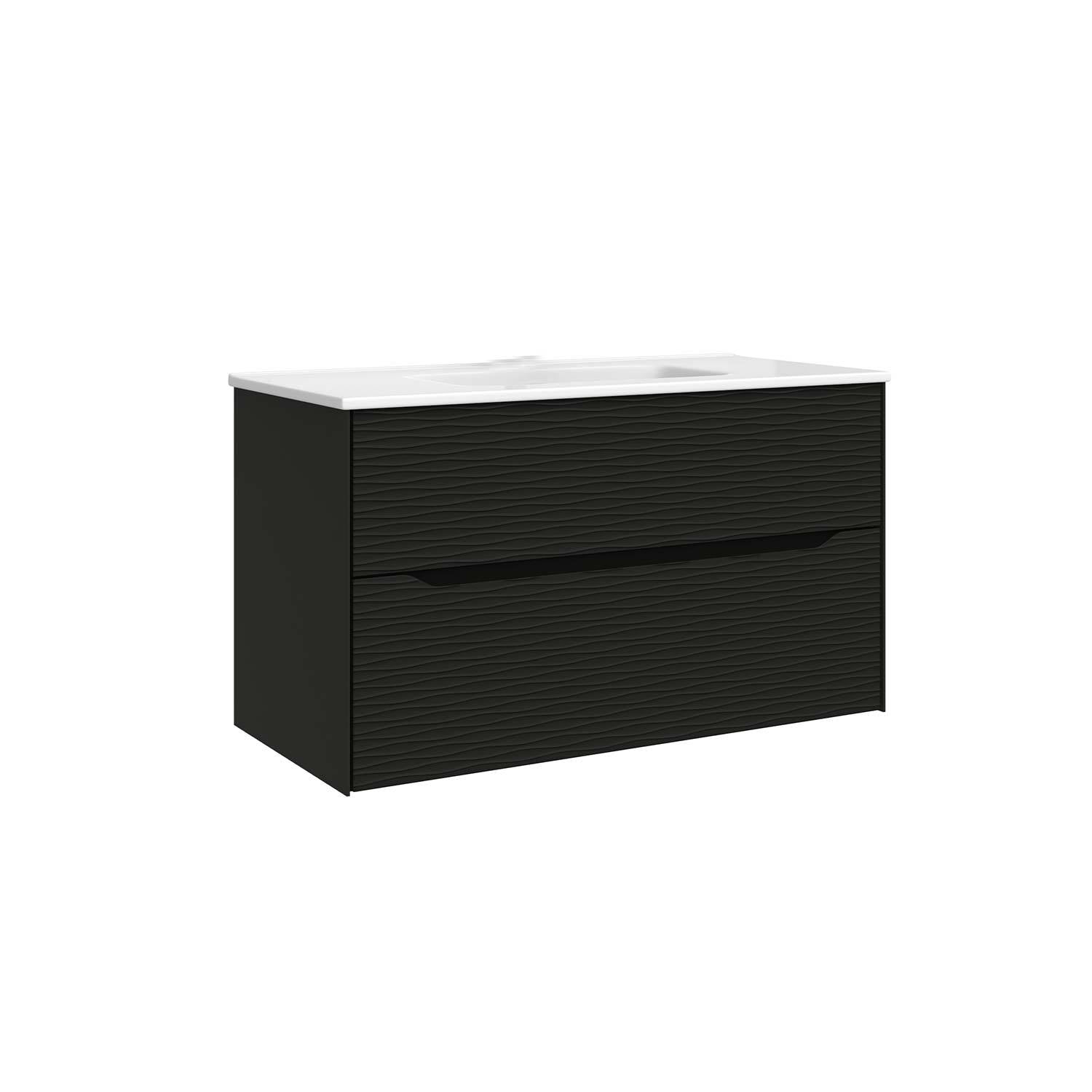 DAX Sahara Vanity Cabinet 40 Matt Black w/ Onix Basin