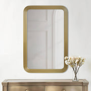 Rounded Rectangle Fluted Wall Mirror Gold See below