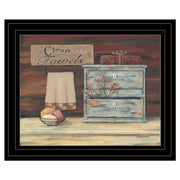'Clean Towels' By Pam Britton, Ready to Hang Framed Print, Black Frame