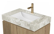 30' MURI Light Gray Sintered Stone Countertop & Ceramic Basin, NO Cabinet, NO Faucet and Sink Cover