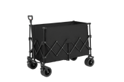 Beach Wagon,Collapsible Wagon 220lbs with Big Wheels Foldable Wagon Carts, Heavy Duty 300L Folding Utility Garden Cart with Big All-Terrain Beach Wheels & Drink Holders. Black