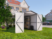 Motorcycle Outdoor Storage Shed With Window ,without tracks and fixtures ,Grey+White